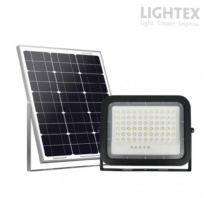 LED прожектор 20W 6500K 3000lm IP66 със соларен панел батерия 3.2V/20Ah дистанционно Lightex