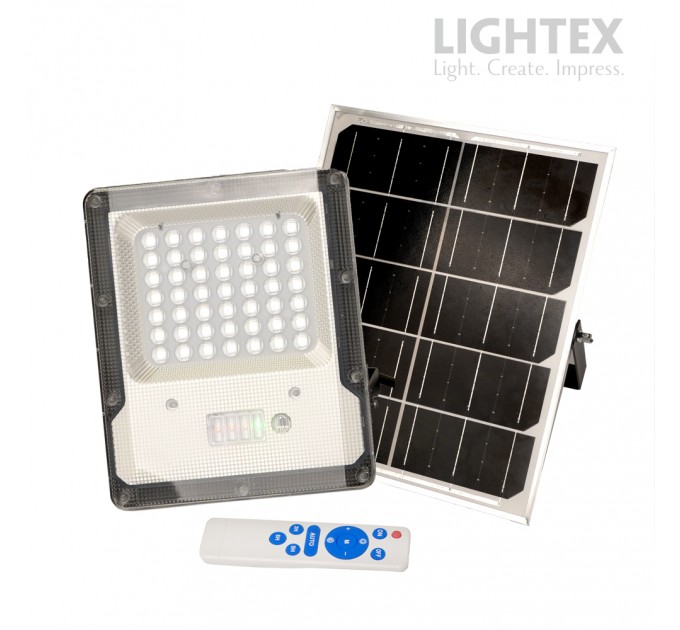 LED прожектор 50W RGB IP65 със соларен панел батерия 3.2V/5Ah дистанционно Lightex