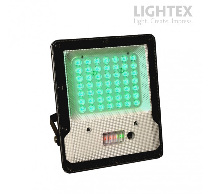 LED прожектор 50W RGB IP65 със соларен панел батерия 3.2V/5Ah дистанционно Lightex