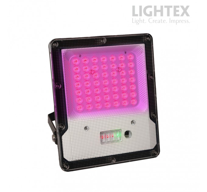 LED прожектор 50W RGB IP65 със соларен панел батерия 3.2V/5Ah дистанционно Lightex