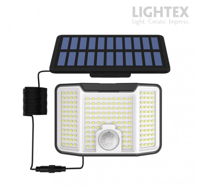 Соларен LED прожектор RINGO със сензор 5.5W 4000K 400lm IP44 батерия 3.7V 1200mAh Lightex