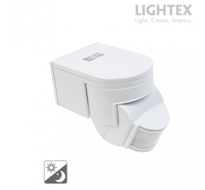 Сензор за движение бял 180' max.12m max.300W LED IP20 Lightex