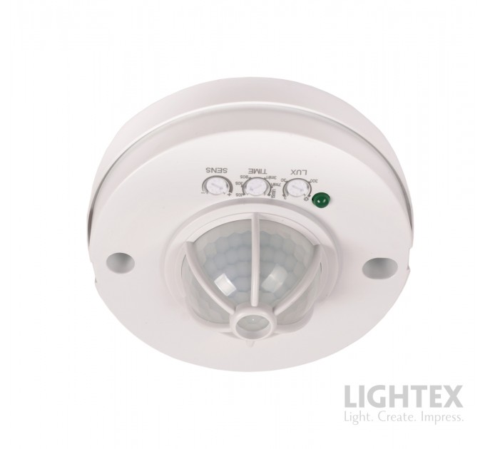 Сензор за движение бял 120-360' max.6m max 200W LED Ø107.6 х 53.6 IP20 Lightex