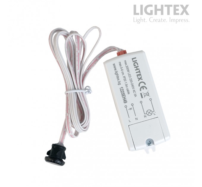 Инфраред сензор за близост 220-240V AC 5A max.5-6 сm max. 200W LED IP20 Lightex