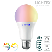 LED лампа SMART WIFI 10W A60 E27 220V 806lm RGB&DIM&CCT, APP(Android&iOS) с управление Alexa&Google&Tuya Lightex