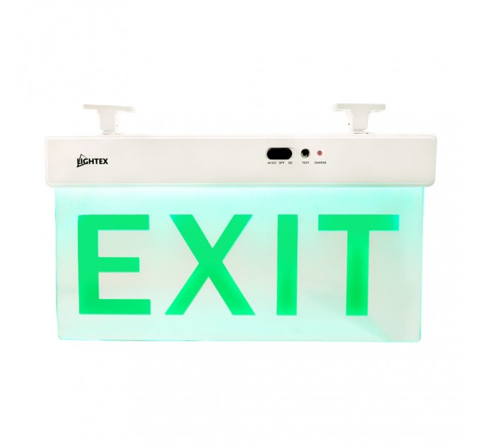 Аварийно 12 SMD LED 1W 6500K 15lm 3.7V 1200mAh висящо за стена и таван EXIT 375x205 mm Lightex