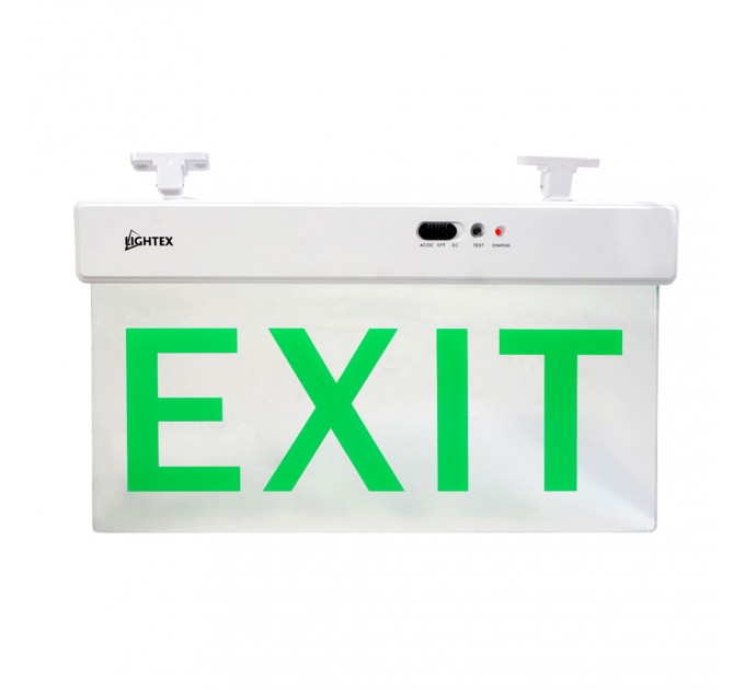 Аварийно 12 SMD LED 1W 6500K 15lm 3.7V 1200mAh висящо за стена и таван EXIT 375x205 mm Lightex
