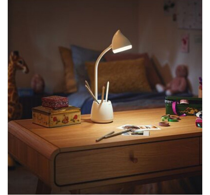 Philips LED настолна лампа HAT 4,5W 3000/4000/5700K 80lm 5V USB бяла h390mm