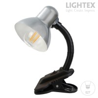 Настолна лампа с щипка VARNA сребърна  1xЕ27 Lightex