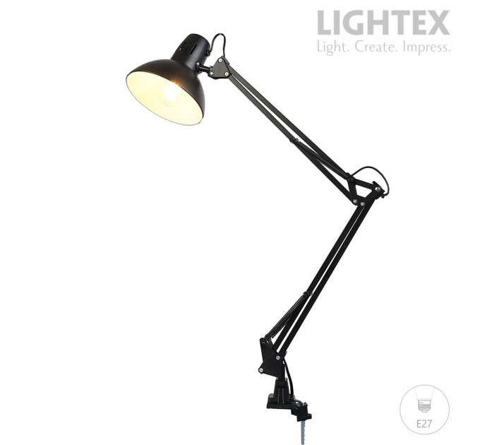 Настолна лампа FOX  черна мат. с чупещо рамо  1xЕ27 Lightex