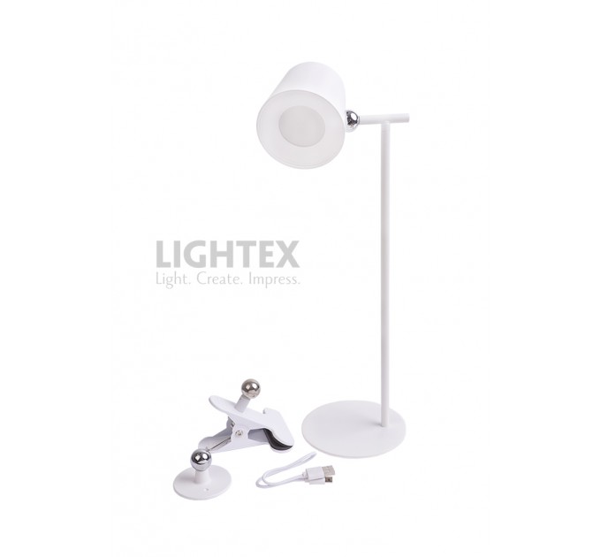 LED настолна лампа 3в1 MAZE DC 5V 2W CCT 180lm димируема USB type C  2000mah IP20 бяла Lightex