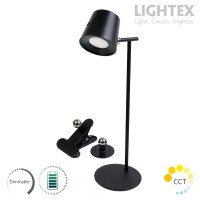 LED настолна лампа 3в1 MAZE DC 5V 2W CCT 180lm димируема USB type C 2000mah IP20 черна Lightex LED настолна лампа 3в1 MAZE DC 5V 2W CCT 180lm димируема USB type C 2000mah IP20 черна Lightex