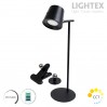 LED настолна лампа 3в1 MAZE DC 5V 2W CCT 180lm димируема USB type C  2000mah IP20 черна Lightex