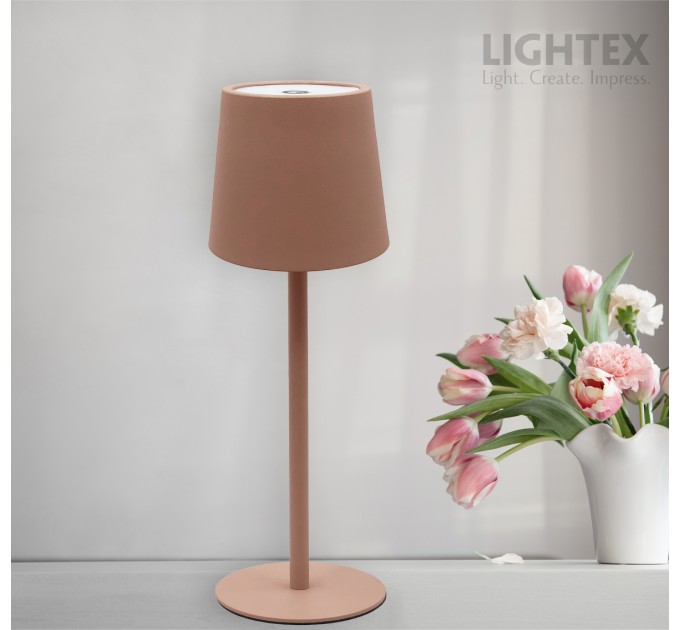 LED настолна лампа JAZZ 2W 3000K-6500K  IP 20 USB димируема Touch+USB type C батерия 3.7V 1200mAh розова Lightex