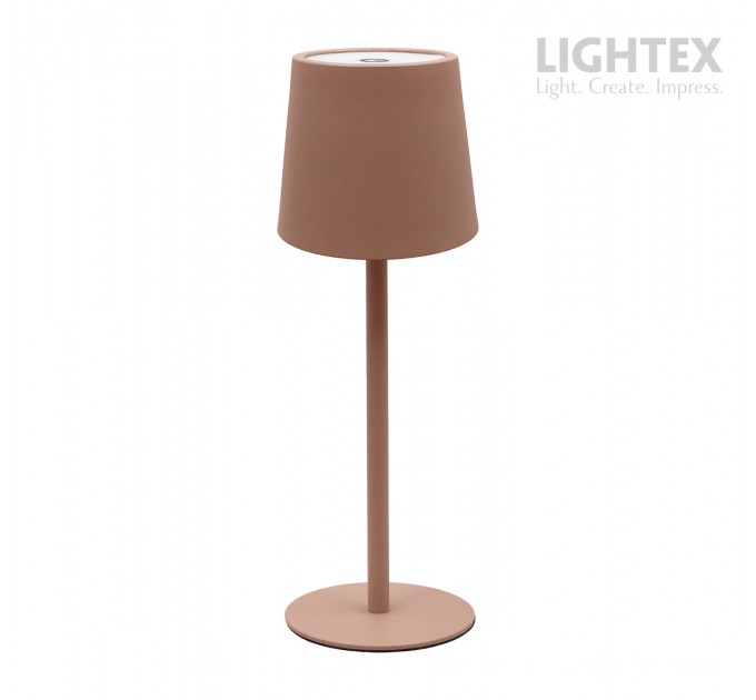 LED настолна лампа JAZZ 2W 3000K-6500K  IP 20 USB димируема Touch+USB type C батерия 3.7V 1200mAh розова Lightex