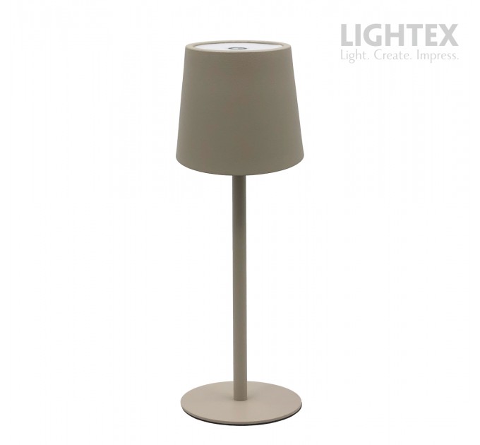 LED настолна лампа JAZZ 2W 3000K-6500K  IP 20 USB димируема Touch+USB type C батерия 3.7V 1200mAh сива Lightex