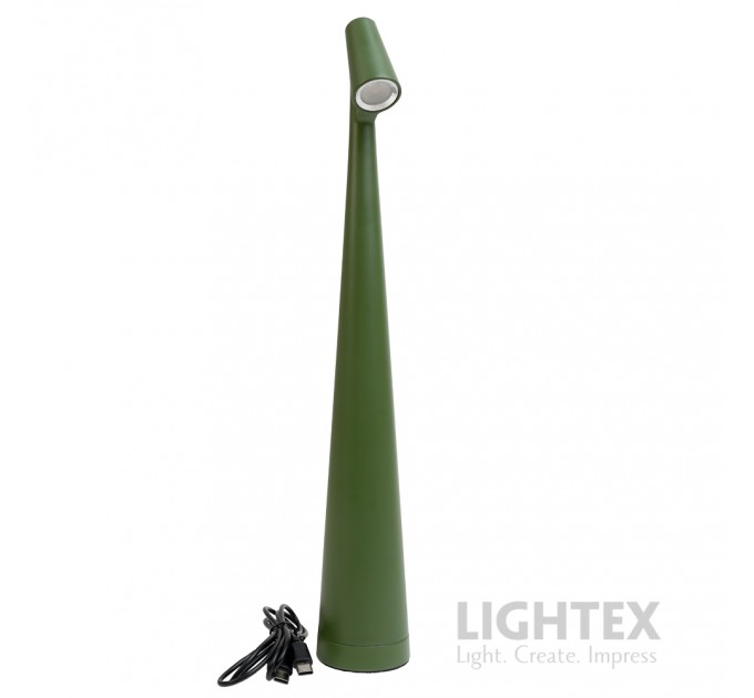 LED настолна лампа BEN DC 5V 1W CCT 90lm Touch+USB 1200mah Li-ion зелена Lightex