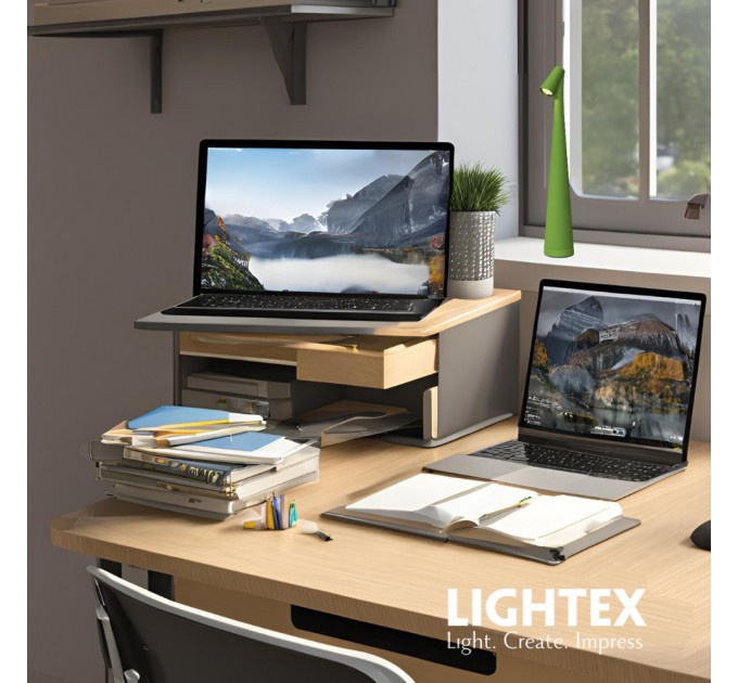 LED настолна лампа BEN DC 5V 1W CCT 90lm Touch+USB 1200mah Li-ion зелена Lightex