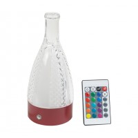 Настолна LED лампа BOTTLE 3W 195lm бордо H200 с дистанционно RGB 1800mAh BRAVO