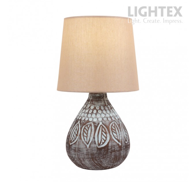Настолна лампа ENO керамика кафява 1x Е14 h320mm Lightex