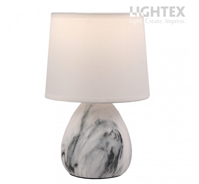 Настолна лампа BELLE керамика сив мрамор 1x Е14 h250mm Lightex
