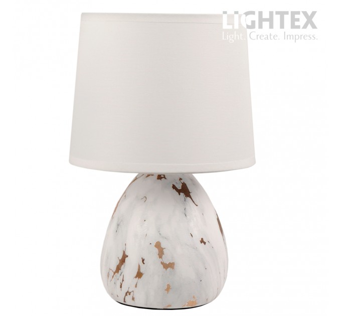 Настолна лампа BELLE керамика бял мрамор 1x Е14 h250mm Lightex