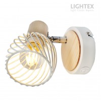 Аплик ADRIANA 1xE14 бяло + светло дърво 129x155mm с ключ Lightex