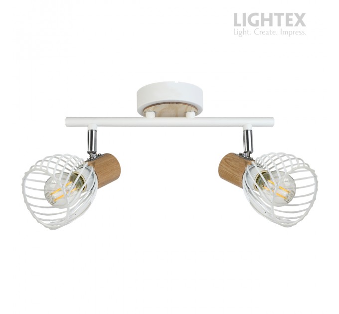 Спот ADRIANA 2xE14 бяло + светло дърво 250x90x180mm Lightex