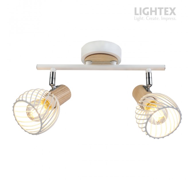 Спот ADRIANA 2xE14 бяло + светло дърво 250x90x180mm Lightex