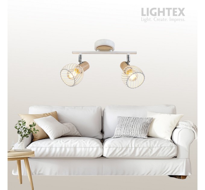 Спот ADRIANA 2xE14 бяло + светло дърво 250x90x180mm Lightex