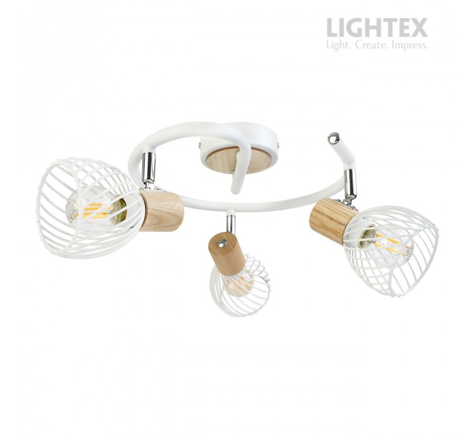 Спот ADRIANA 3xE14 бяло + светло дърво 250x180mm Lightex