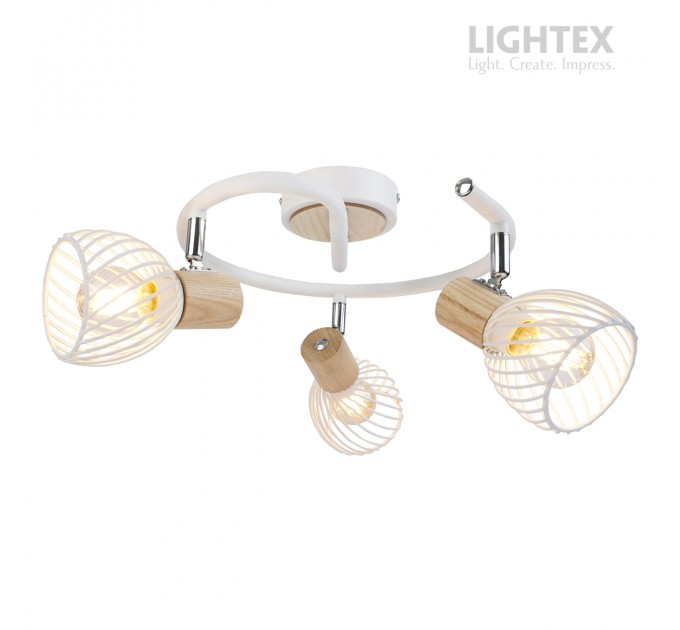 Спот ADRIANA 3xE14 бяло + светло дърво 250x180mm Lightex