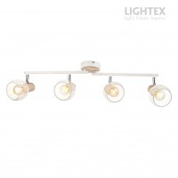 Спот ADRIANA 4xE14 бяло + светло дърво 600x90x155mm Lightex