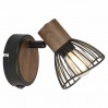 Аплик DALIA 1xE14 черно + тъмно дърво с ключ 120x90x115mm Lightex