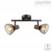 Спот DALIA 2xE14 черно + тъмно дърво 390x90x150mm Lightex