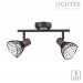 Спот DALIA 2xE14 черно + тъмно дърво 390x90x150mm Lightex