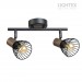 Спот DALIA 2xE14 черно + тъмно дърво 390x90x150mm Lightex