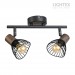 Спот DALIA 2xE14 черно + тъмно дърво 390x90x150mm Lightex