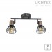 Спот DALIA 2xE14 черно + тъмно дърво 390x90x150mm Lightex