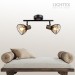 Спот DALIA 2xE14 черно + тъмно дърво 390x90x150mm Lightex