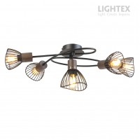 Спот DALIA  5xE14 черно + тъмно дърво 670x240x175mm Lightex