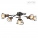Спот DALIA  5xE14 черно + тъмно дърво 670x240x175mm Lightex