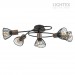 Спот DALIA  5xE14 черно + тъмно дърво 670x240x175mm Lightex