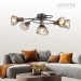 Спот DALIA  5xE14 черно + тъмно дърво 670x240x175mm Lightex