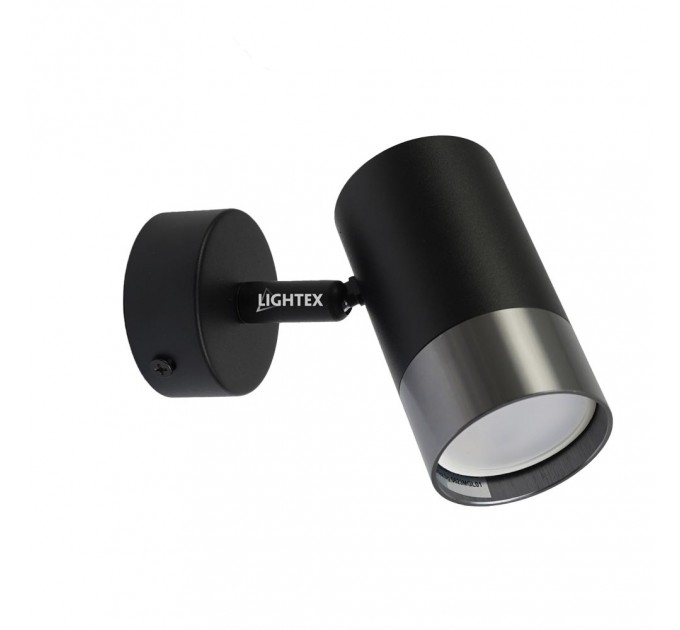 Спот OSKAR 1xGU10  черно+хром 60x25mm Lightex