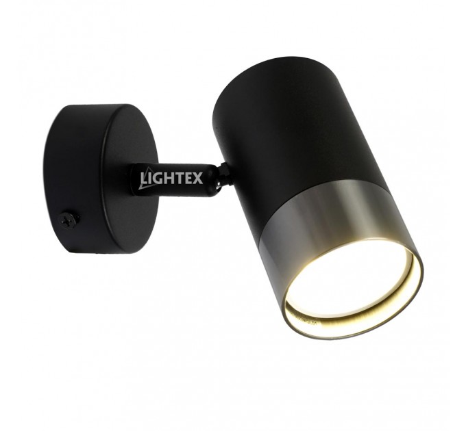 Спот OSKAR 1xGU10  черно+хром 60x25mm Lightex
