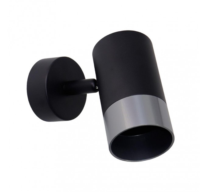 Спот OSKAR 1xGU10  черно+хром 60x25mm Lightex