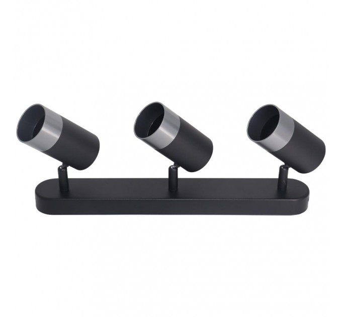 Спот OSKAR 3xGU10  черно+хром 380x55x25mm Lightex