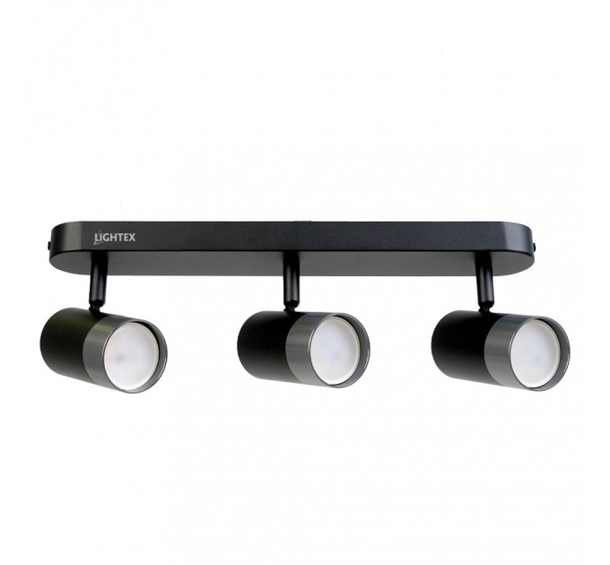 Спот OSKAR 3xGU10  черно+хром 380x55x25mm Lightex