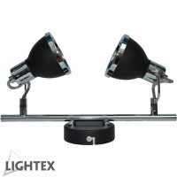 Спот JIA 2xGU10 черно+хром Lightex
